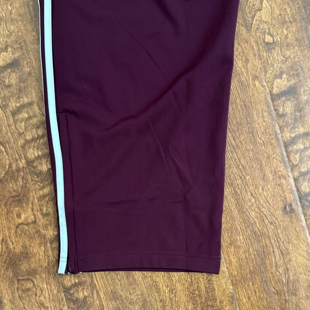 Adidas Maroon Trefoil Track Pants with White Stripes Size XXL - Picture 16 of 16